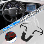 Set of 2 Black Inner Steering Wheel Cover Trim for Dodge Challenger Charger (2015–2020)