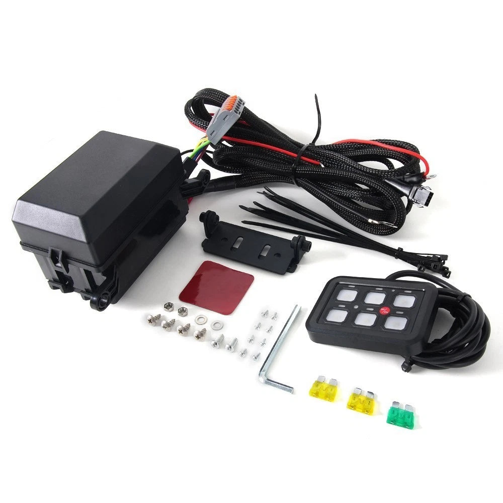 6 Gang On/Off Switch Panel for Automotive with 7 Color LED Lights