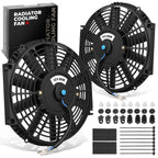 2X 12" 12 Volt Slim Electric Racing Radiator Fan for Universal