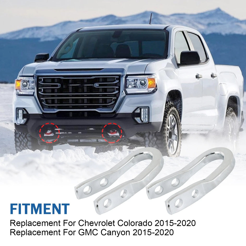 Chrome Tow Hooks Kit for Chevrolet Colorado GMC Canyon (2015–2020)