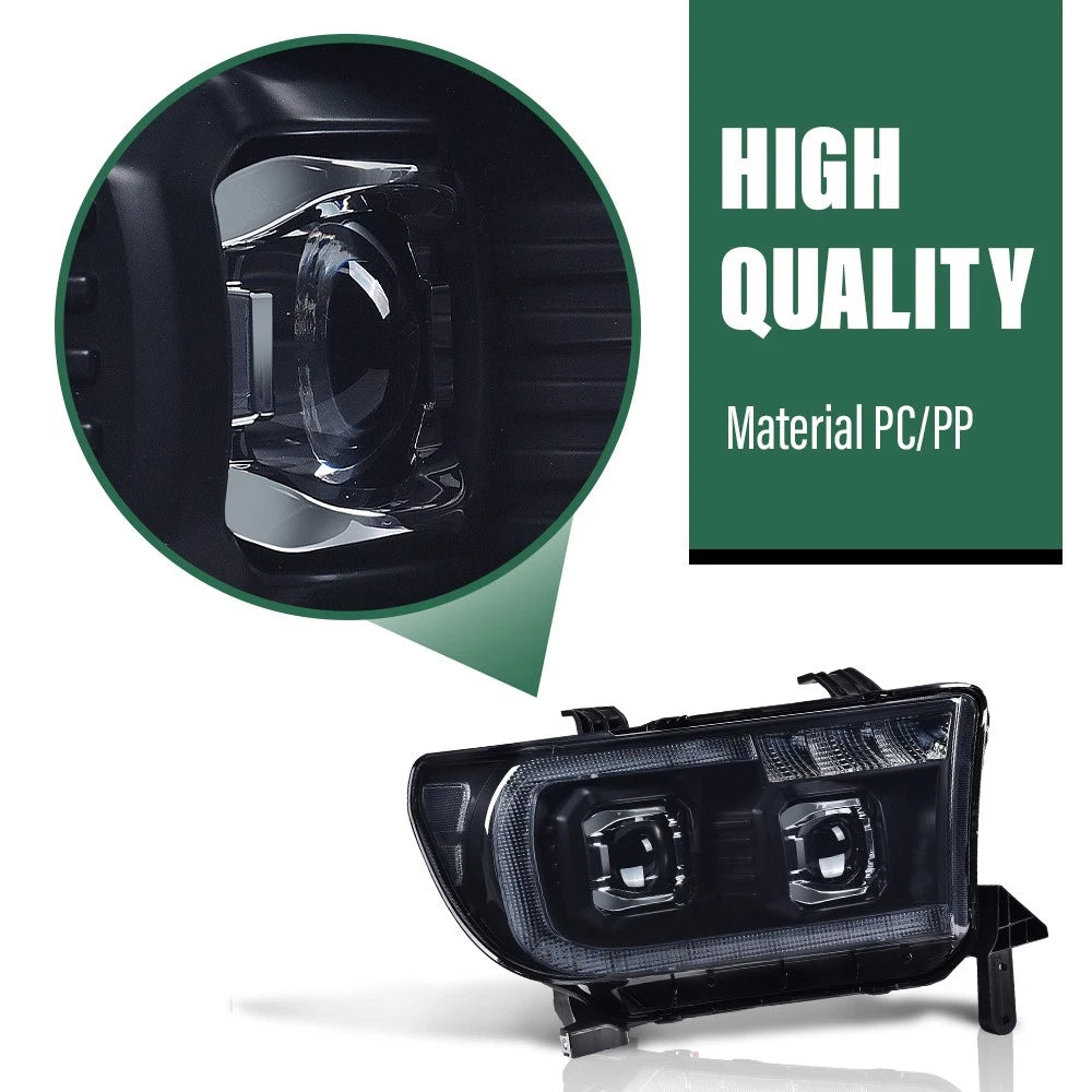 Dual LED Projector Headlights for Toyota Tundra, Sequoia (2007–2017)