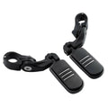 1-1/4" Matte Black Short Angled Highway Bar Footpeg Pedal Clamps for Harley Davidson