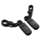 1-1/4" Matte Black Short Angled Highway Bar Footpeg Pedal Clamps for Harley Davidson