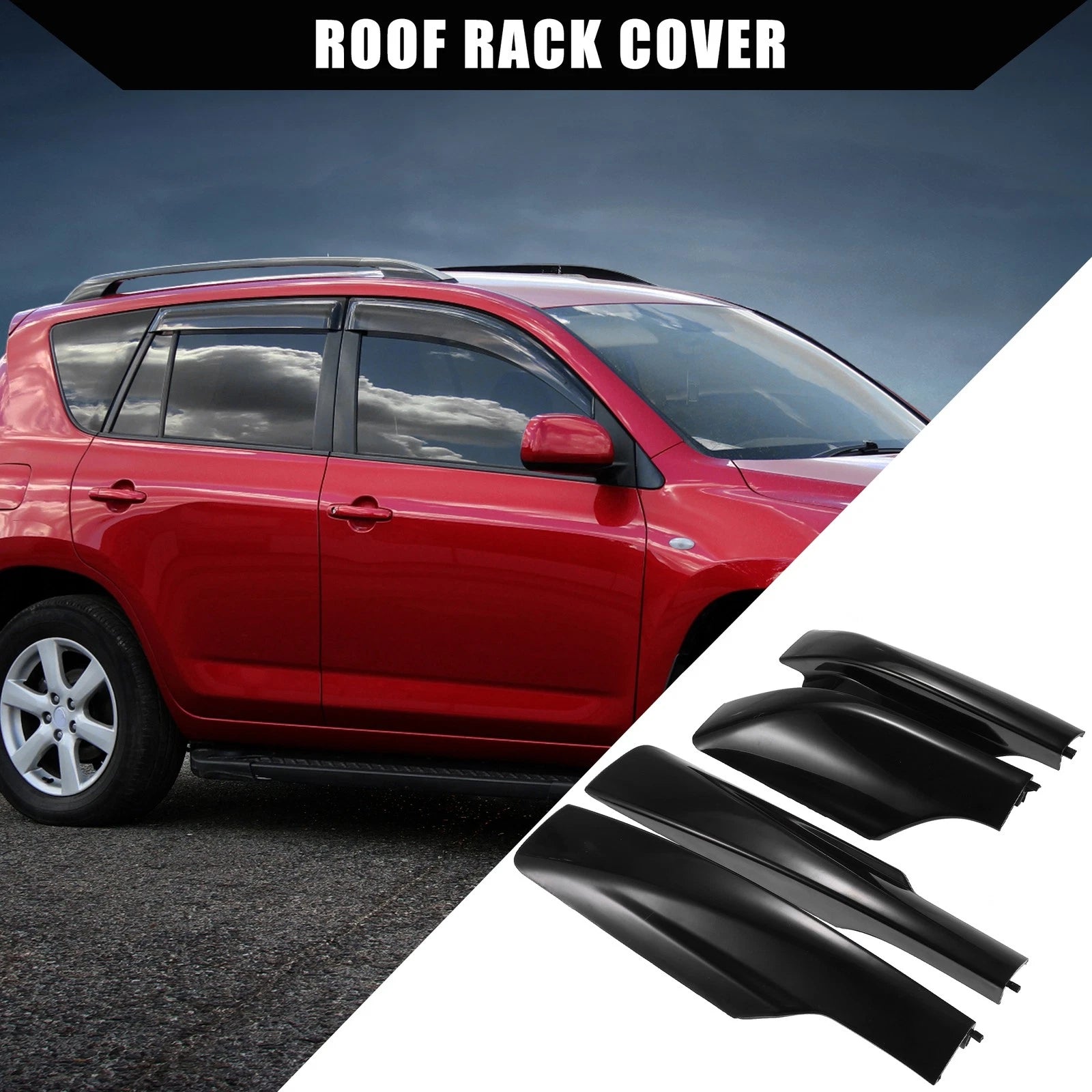 Set of 4 Roof Rack Rails End Cap Covers for Toyota 