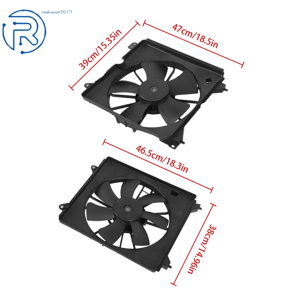 Set of 2 AC Radiator Cooling Fans for Honda Accord (2013–2017) HO3113134 HO3115162