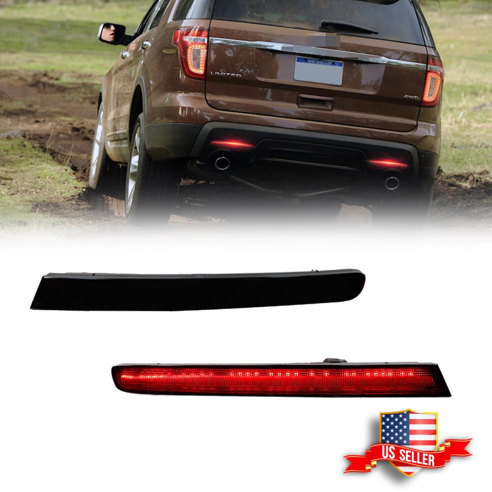 LED Smoke Lens Rear Bumper Reflectors for Ford Explorer (2011–2015)
