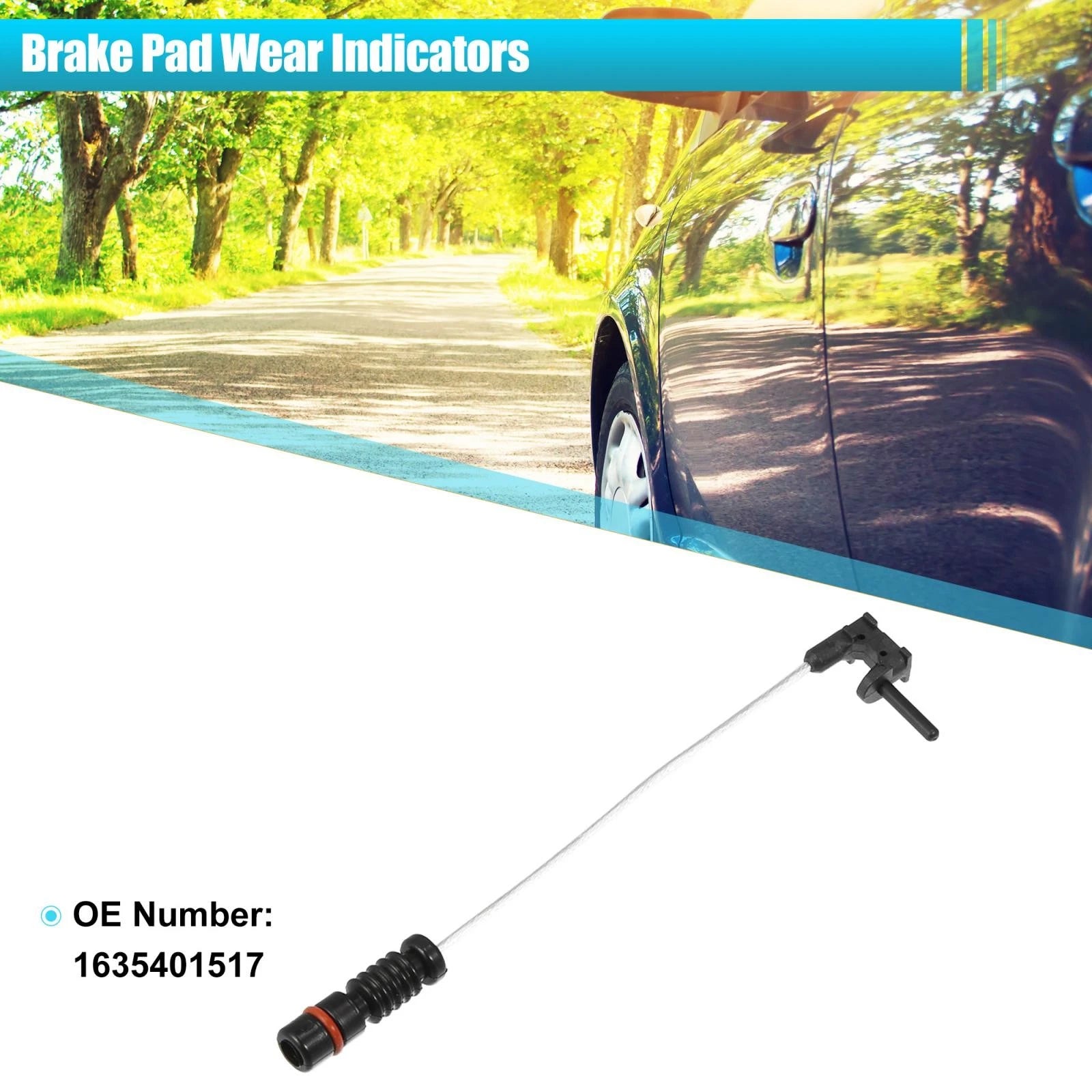 Set of 4 Brake Pad Wear Sensors for Mercedes-Benz W163 (1635401517)