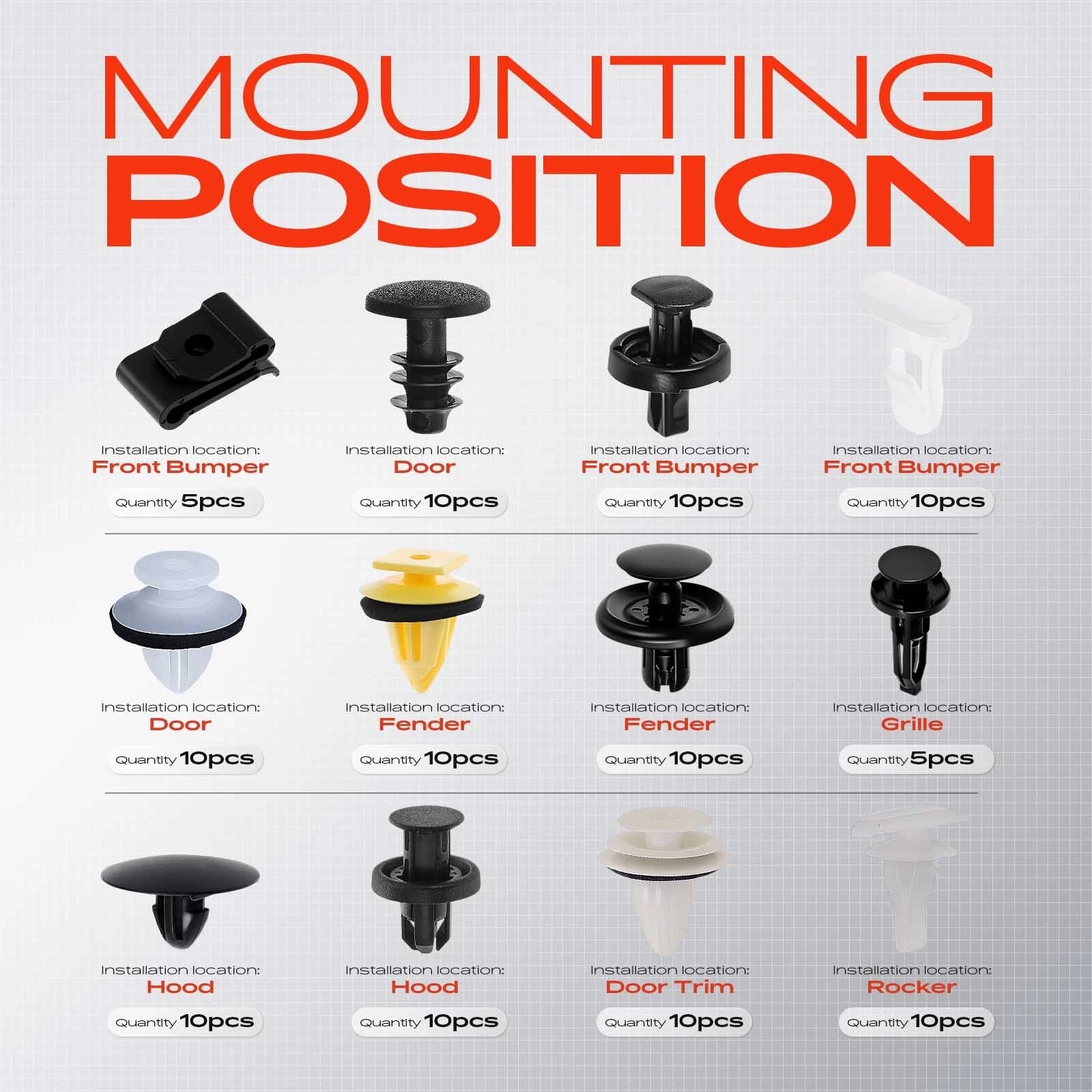 Bumper Fender Trim Clips for Toyota RAV4 (2019–2024)