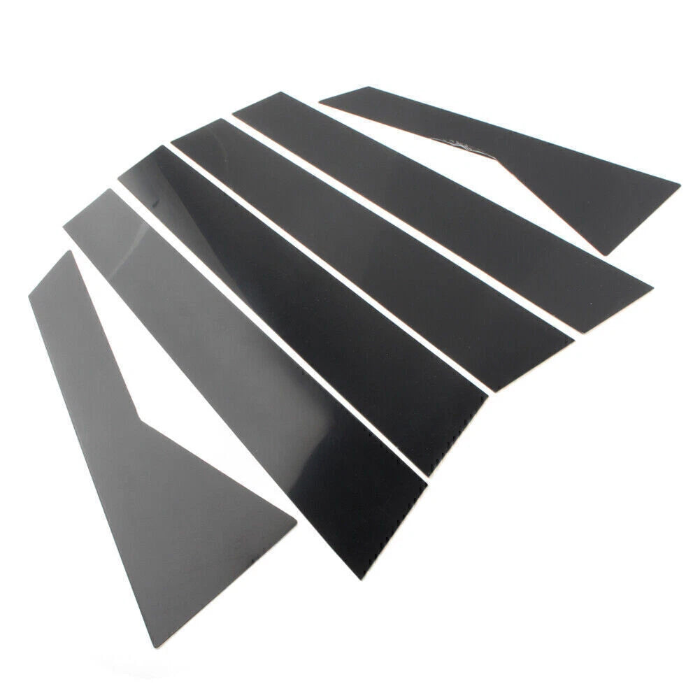 Set of 6 Door Trim Pillar Posts for VW Jetta (2019–2021) - Black Piano Finish