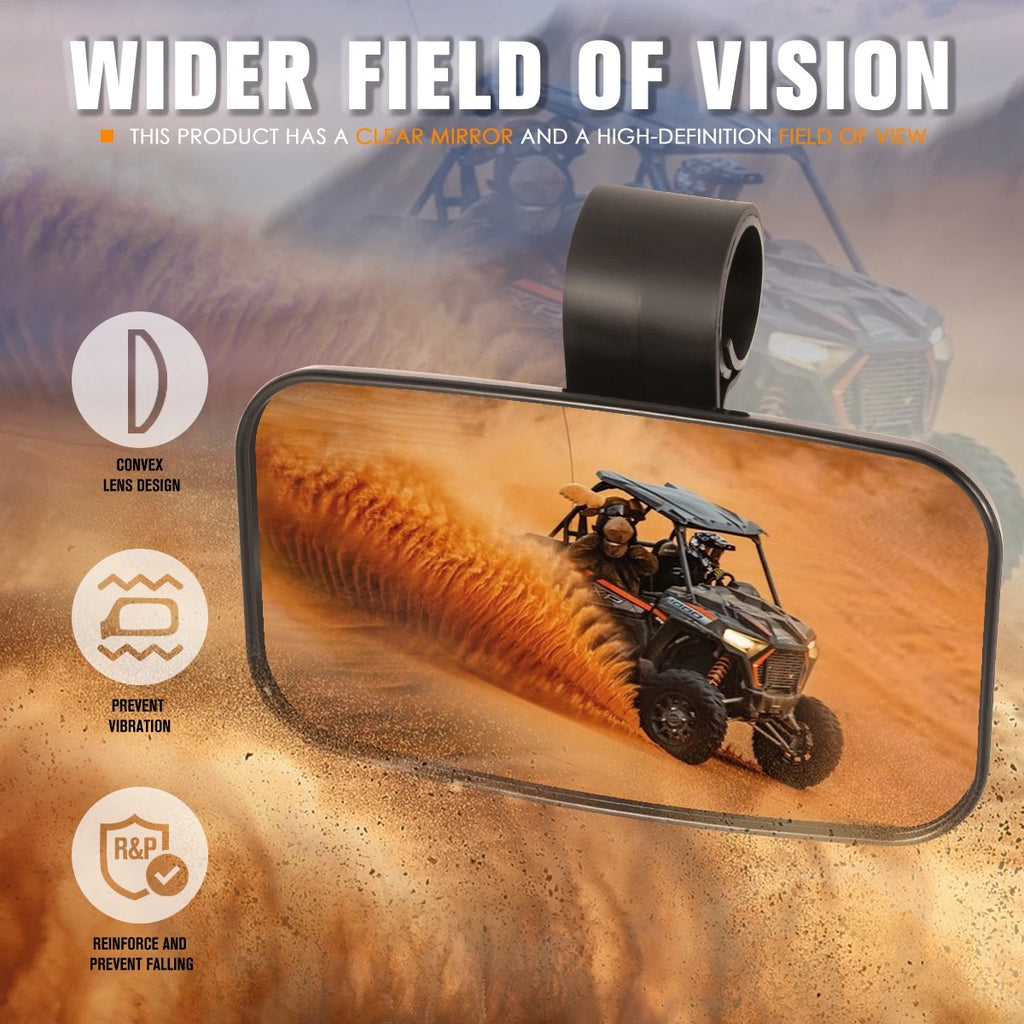Universal UTV Rear View Mirror for Roll Cage Bar Mount (2010–2023)