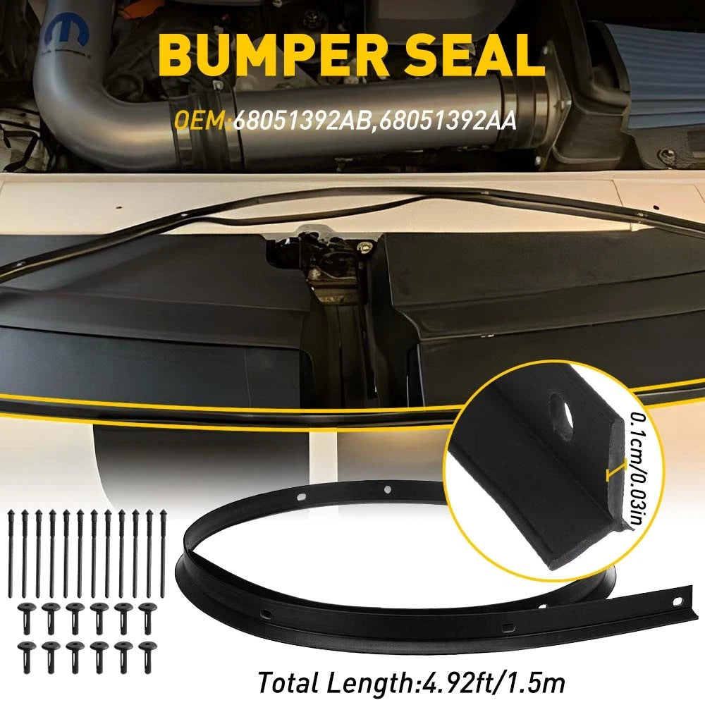 Front Bumper Hood Seal & Rivets for Dodge Challenger (2008–2022) 68051392AB H