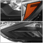 Factory Style Black Housing Amber Corner Headlights for Nissan Sentra (2016–2018)