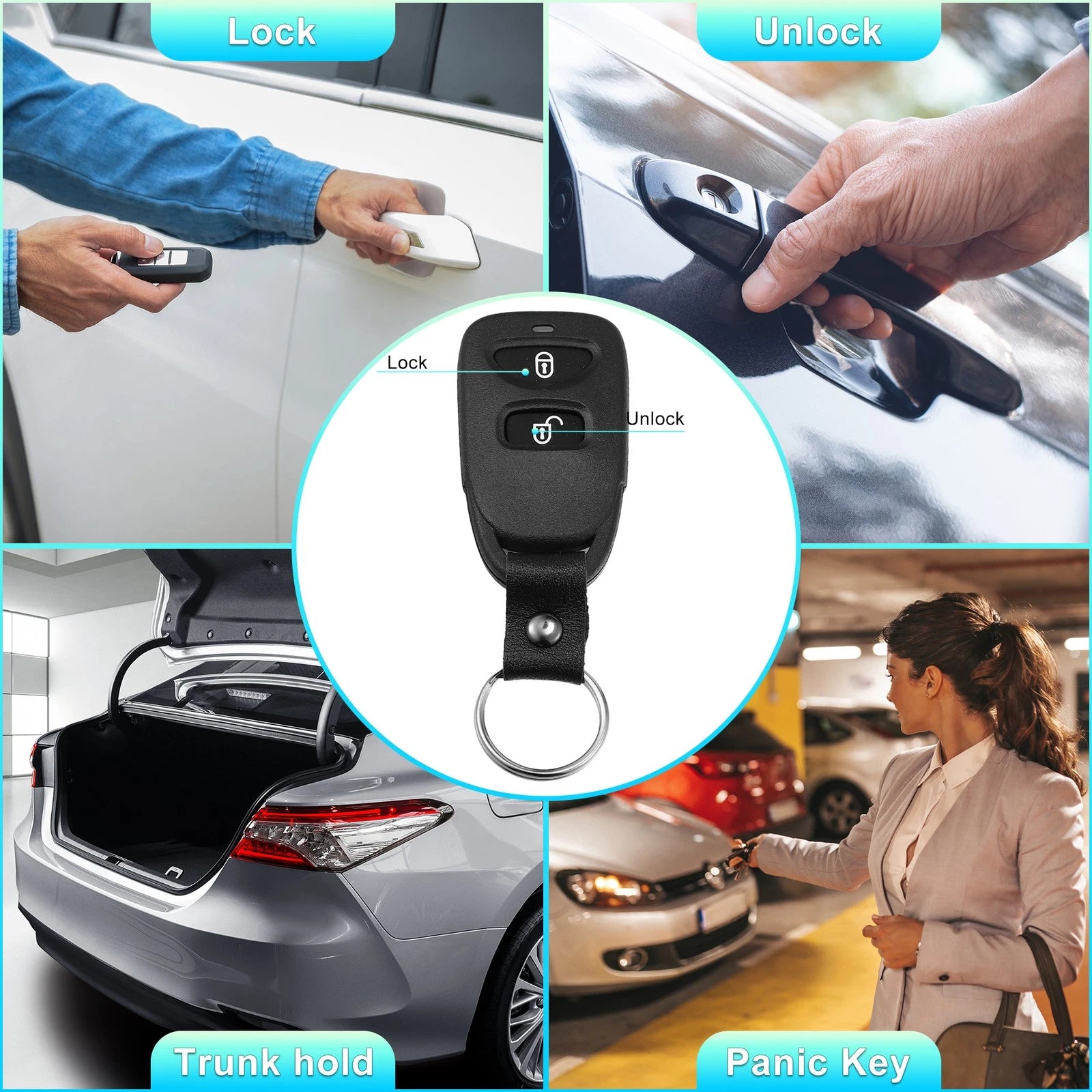 2 Button Keyless Entry Remote Key Shell Cover for Hyundai Kia (No Chip)