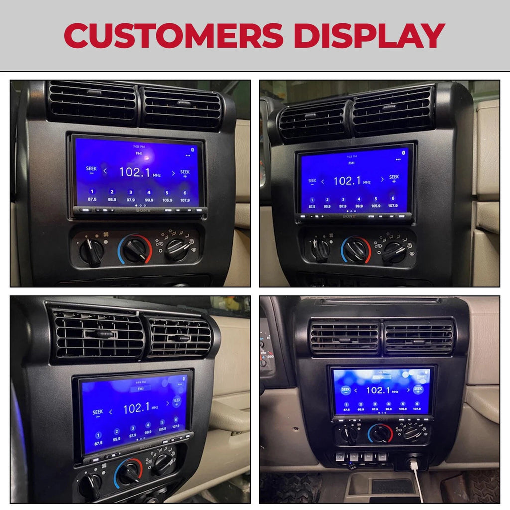 Double Din Dash Kit with Wiring Harness for Jeep Wrangler TJ (2003-2006)