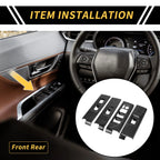 Set of 2 Carbon Fiber Door Window Switch Panel Covers for Toyota Tundra (2022–2024)