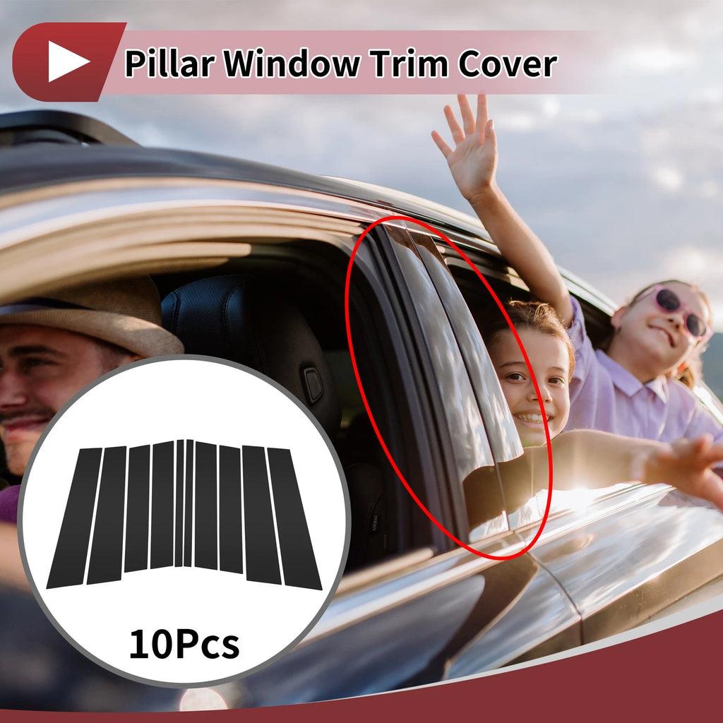 10X Car Door Pillar Window Trim for Mercedes-Benz GL-Class (2013–2015) Black