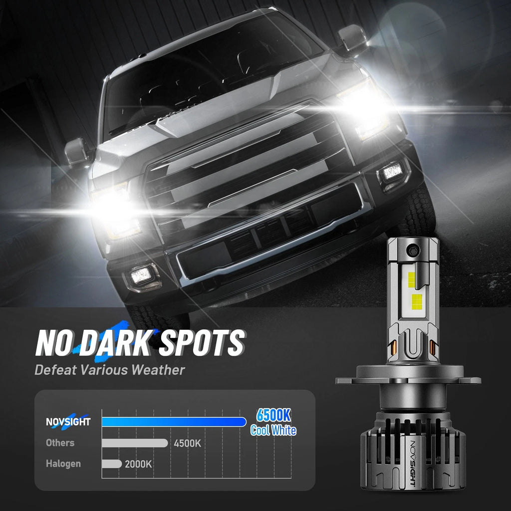 2X NOVSIGHT 9003 H4 LED Headlight Bulbs 28000LM 6500K High Low Beam Kit