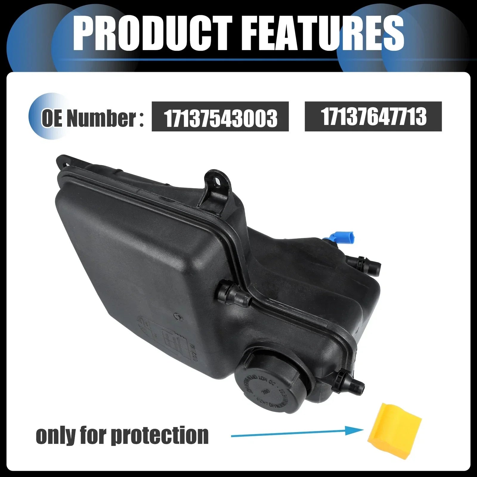 1 x Coolant Expansion Overflow Tank with Cap for BMW 760i
