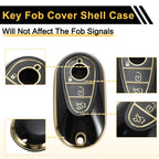 TPU Car Key Case for Mercedes-Benz C Class W206 (2022–2023) - Black Gold Tone