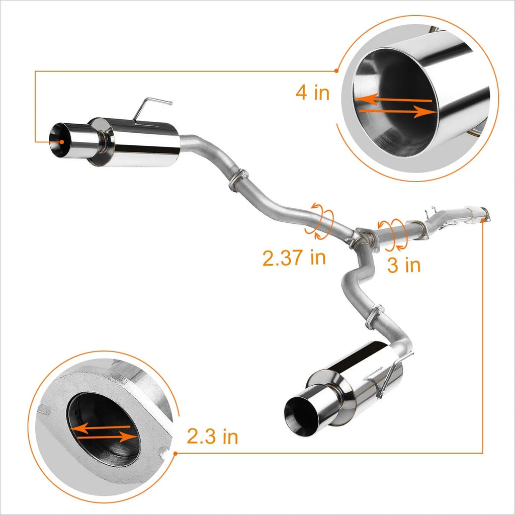Catback Exhaust System for Nissan Altima 3.5L V6 (2007–2012) - Dual 4" Tips
