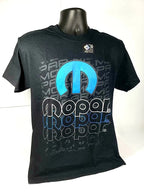 Mopar Emblem T-Shirt Black with Blue M Logo for Dodge Chrysler Jeep (—)