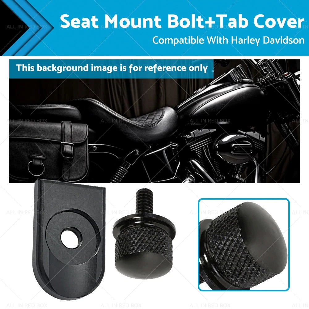 Seat Bolt Tab Screw Mount Knob Cover for Harley Sportster Dyna Touring