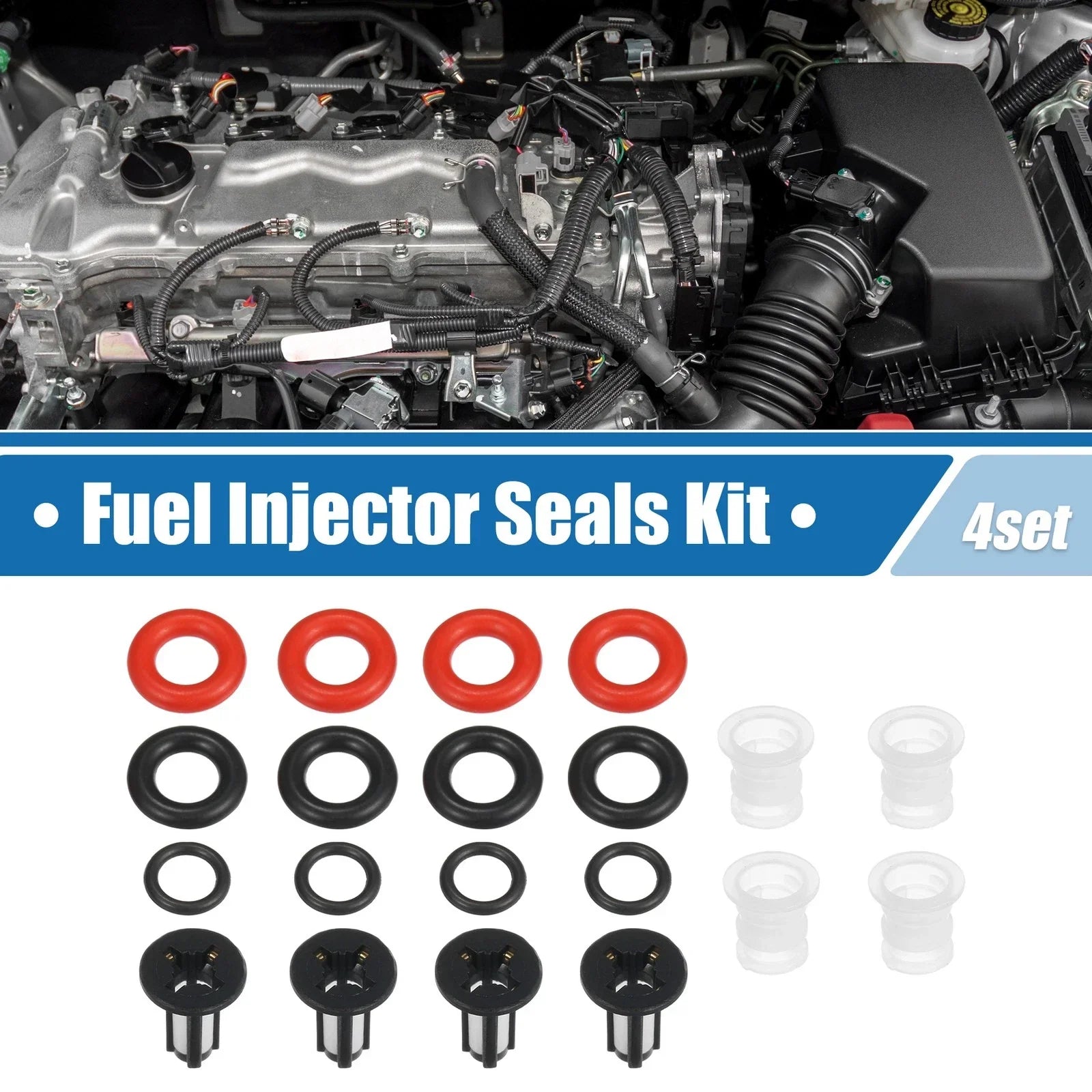 Fuel Injector O Rings for Acura RSX, Honda Civic (2002-2006) - 4 x Seals