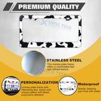 Cows Pattern Universal License Plate Frame for Stainless Steel (Weatherproof)
