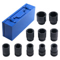 10pc 1in Impact Socket Set 22-50mm 6-Point for Automotive Repair Tools