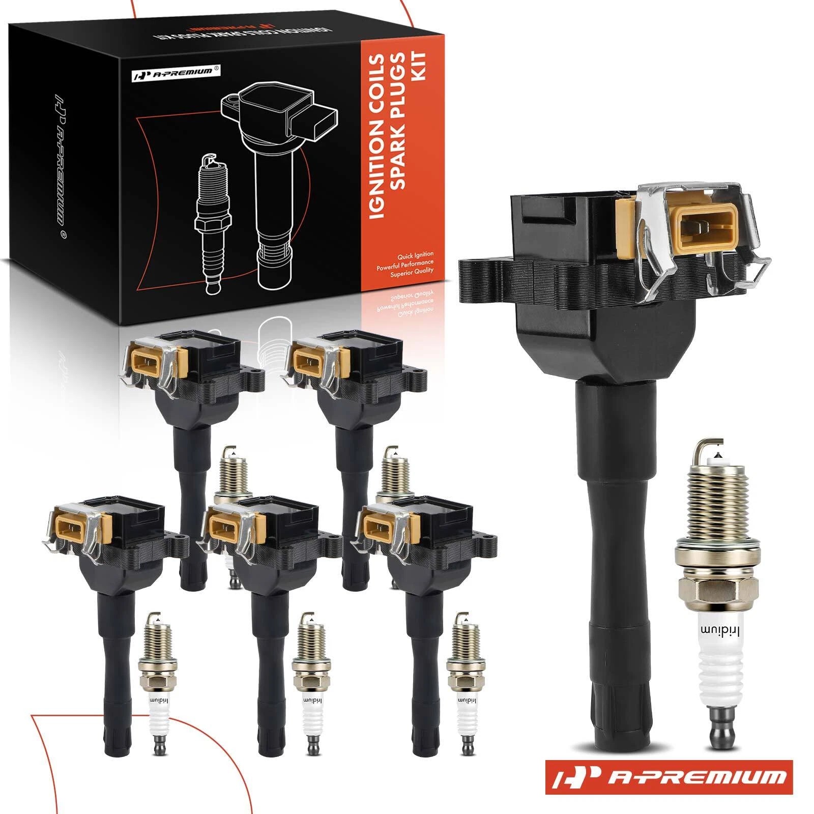 6x Ignition Coil & 6x Iridium Spark Plug for BMW 320i 325i (1992–1995)