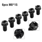 6pcs M8x15mm Titanium Torx Head Flange Bolts for Motorcycle Bike