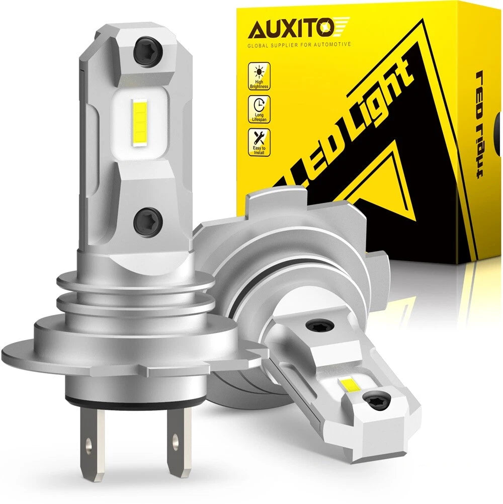 2X H7 LED Headlight Bulbs for Halogen Replacement (High/Low Beam)