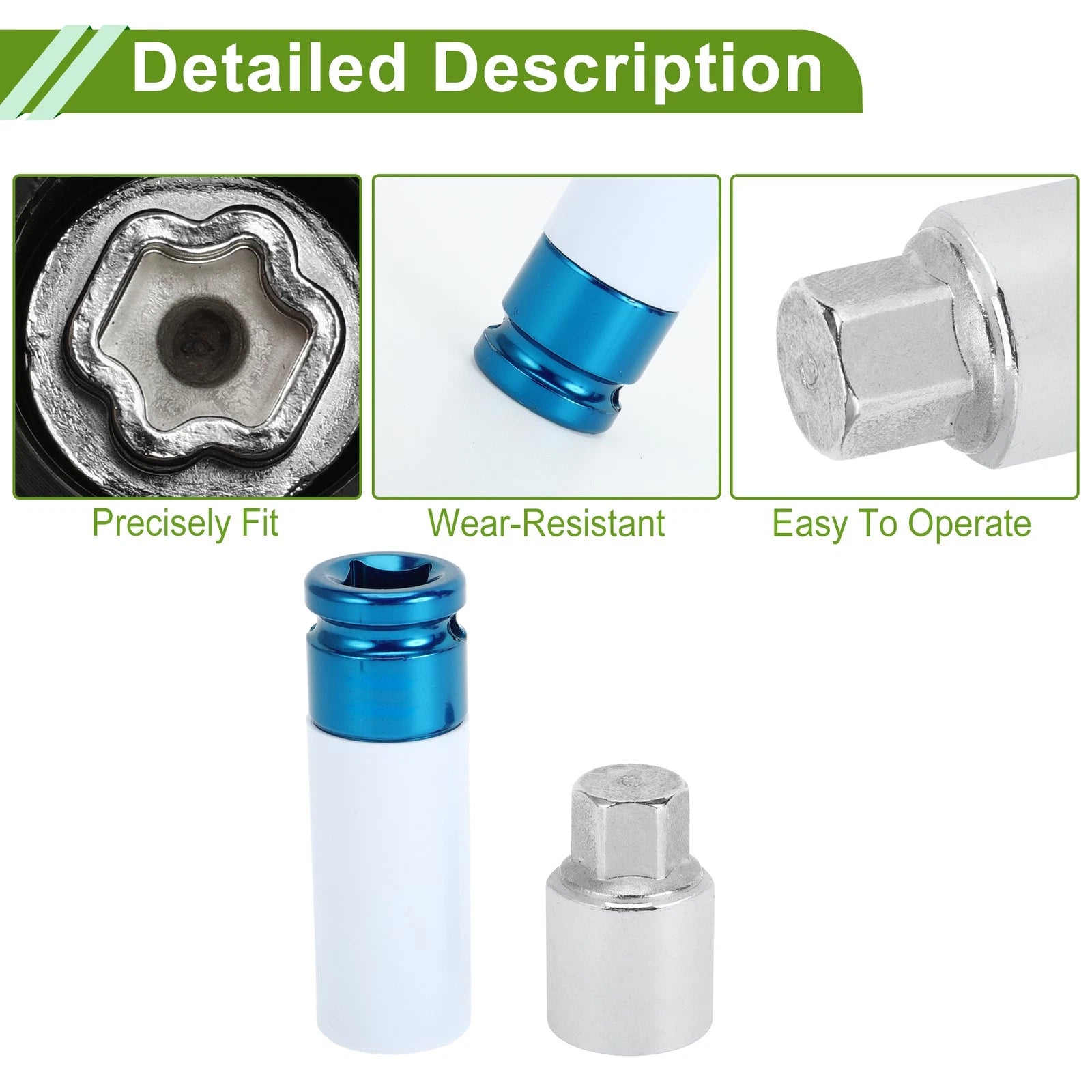 Set of 4 Wheel Lock Lug Nut Anti-theft Key Socket Type C for Toyota