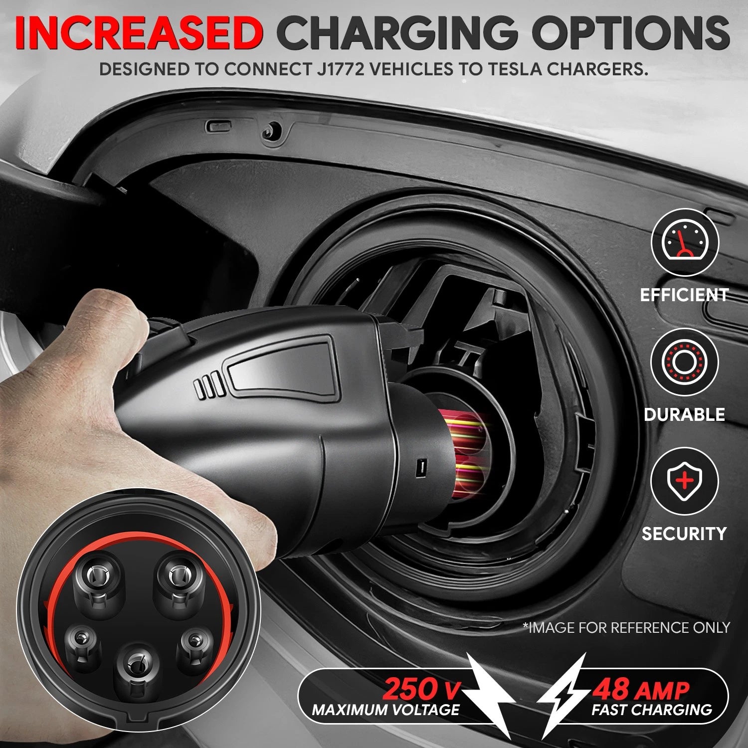 Tesla to J1772 EV Mobile Charging Adapter 48A 250V (2012–2023)