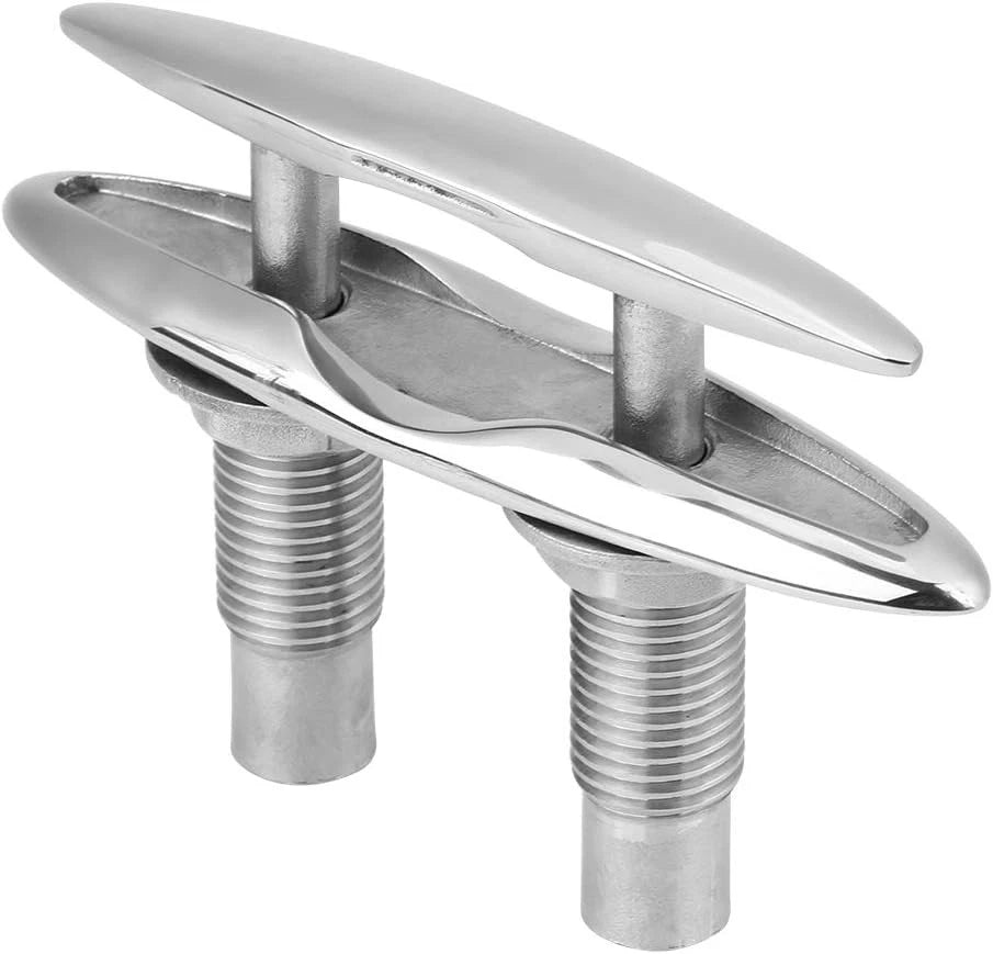 4X 6" Stainless Steel Pull Up Cleat for RV Yacht (Flush Mount)