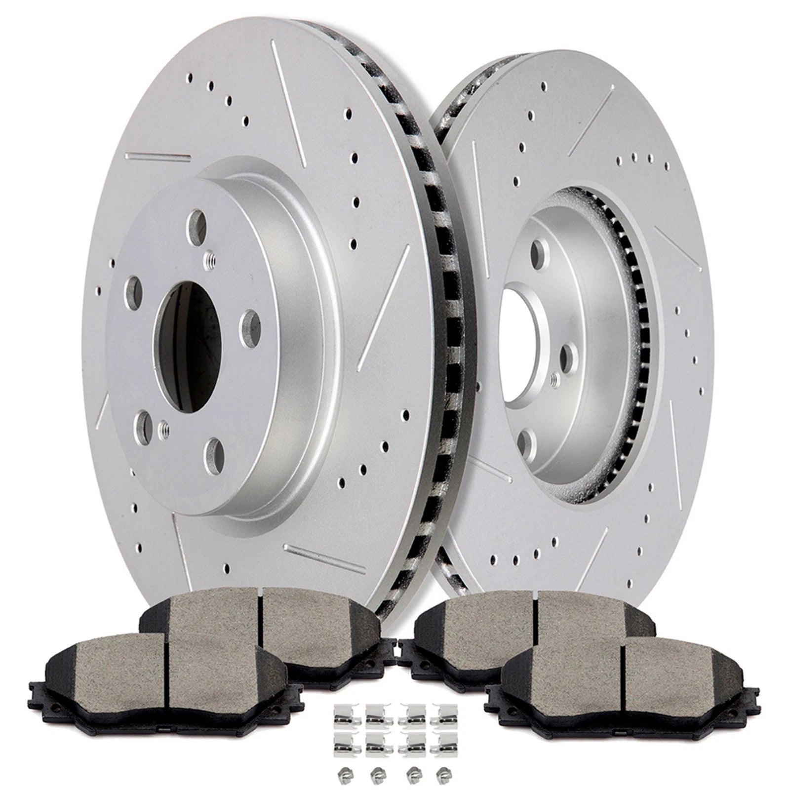 Front Drilled Rotors and Brake Pads for Toyota Corolla Matrix Vibe (2009–2019)