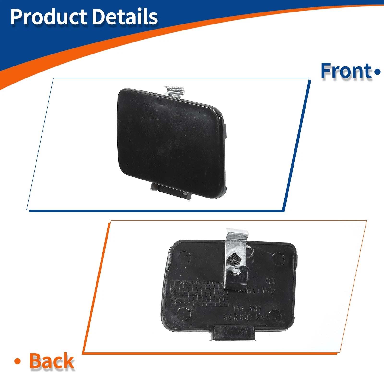 Tow Hook Cover for Audi A4 B6 (2002–2005) No. 8E0807241 Unpainted
