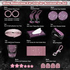 Bling Rhinestone Engine Start Button Ring Tissue Holder for (Pink) (-)