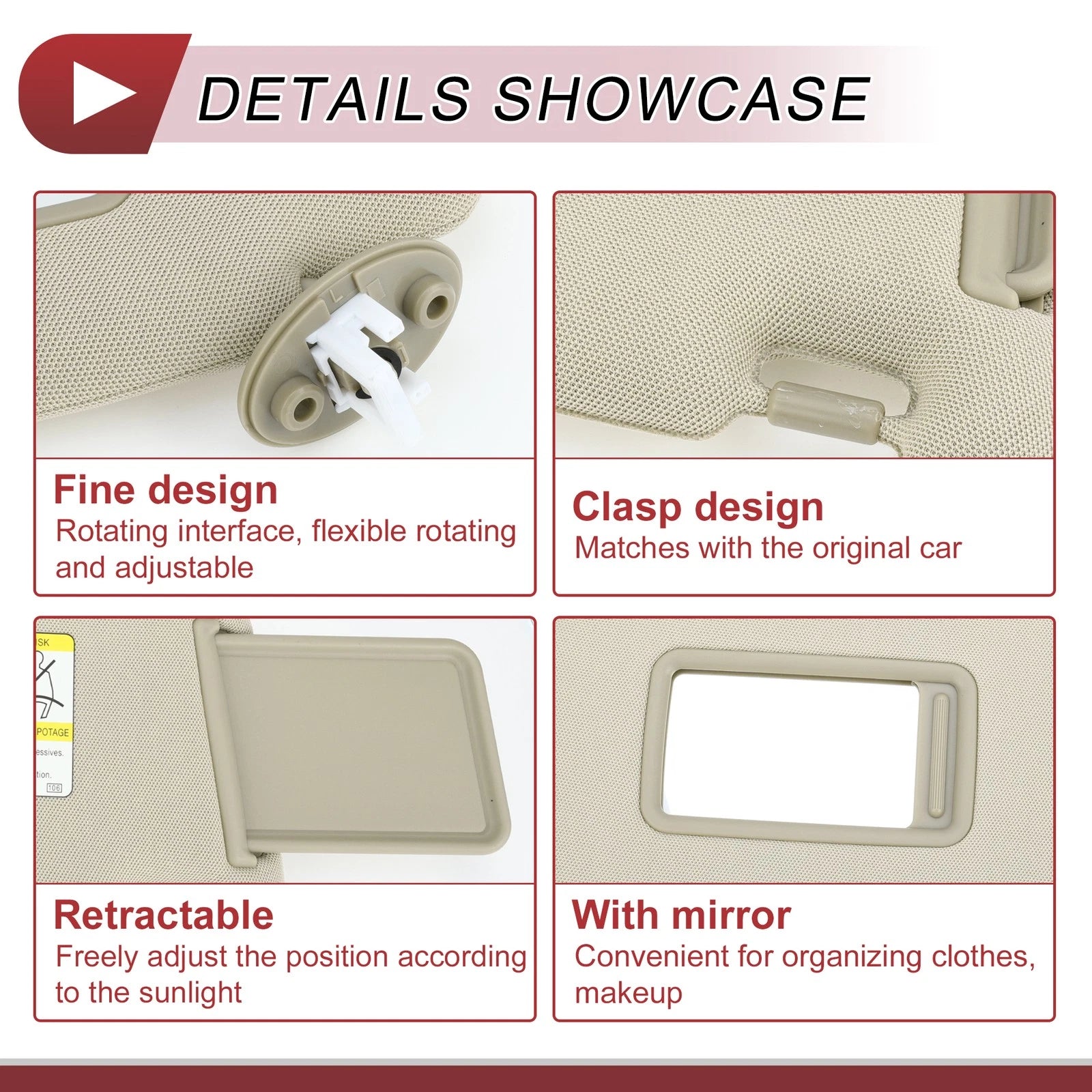 Car Sun Visor No. 74320-35A91-B1 for Toyota 4Runner (2010–2023) Left Driver Side