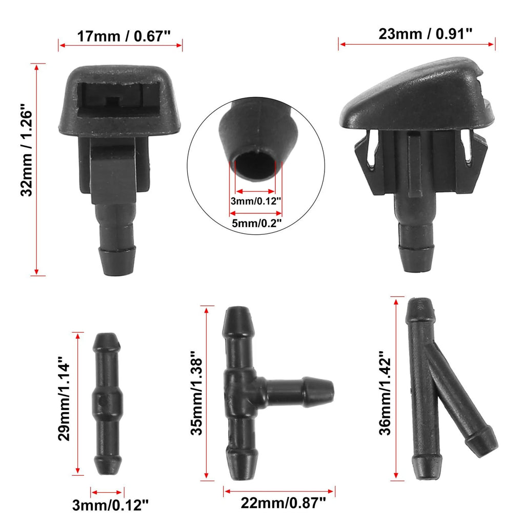 Front Windshield Washer Nozzles Kit KD45-67-510 for Mazda 3 5 6 CX-3 CX-5 CX-7 (2010–2020)
