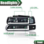 LED DRL Headlights and Bumper Lamps for Chevy Silverado, Tahoe (1999–2006)