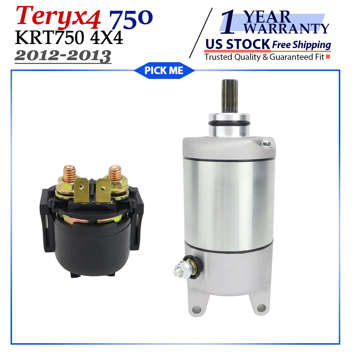 Starter with Relay for Kawasaki Teryx4 750 4x4 KRT750 (2012–2013)