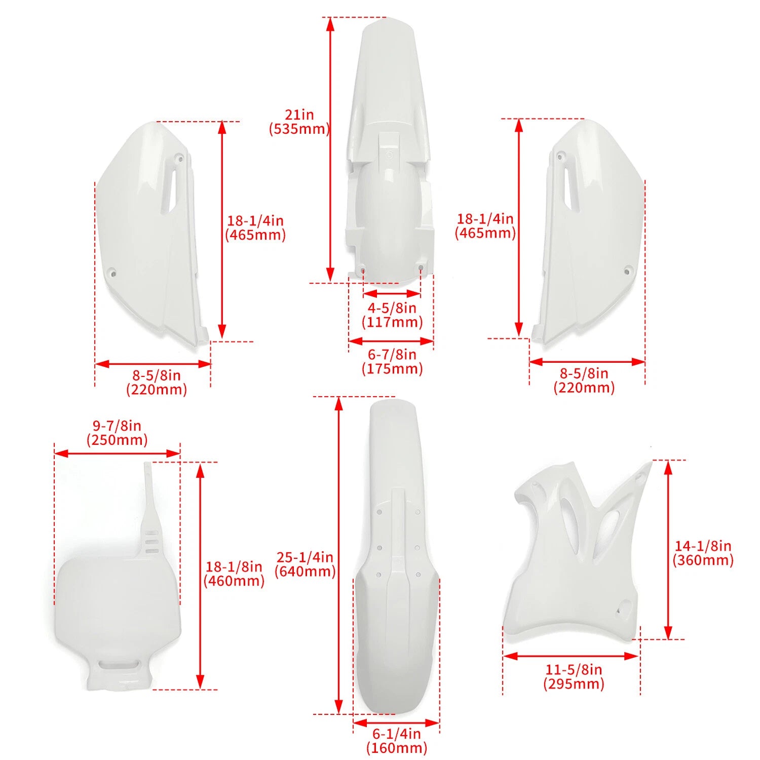 Complete Fairing Plastic Kit for Yamaha YZ85 (2002–2014) - White