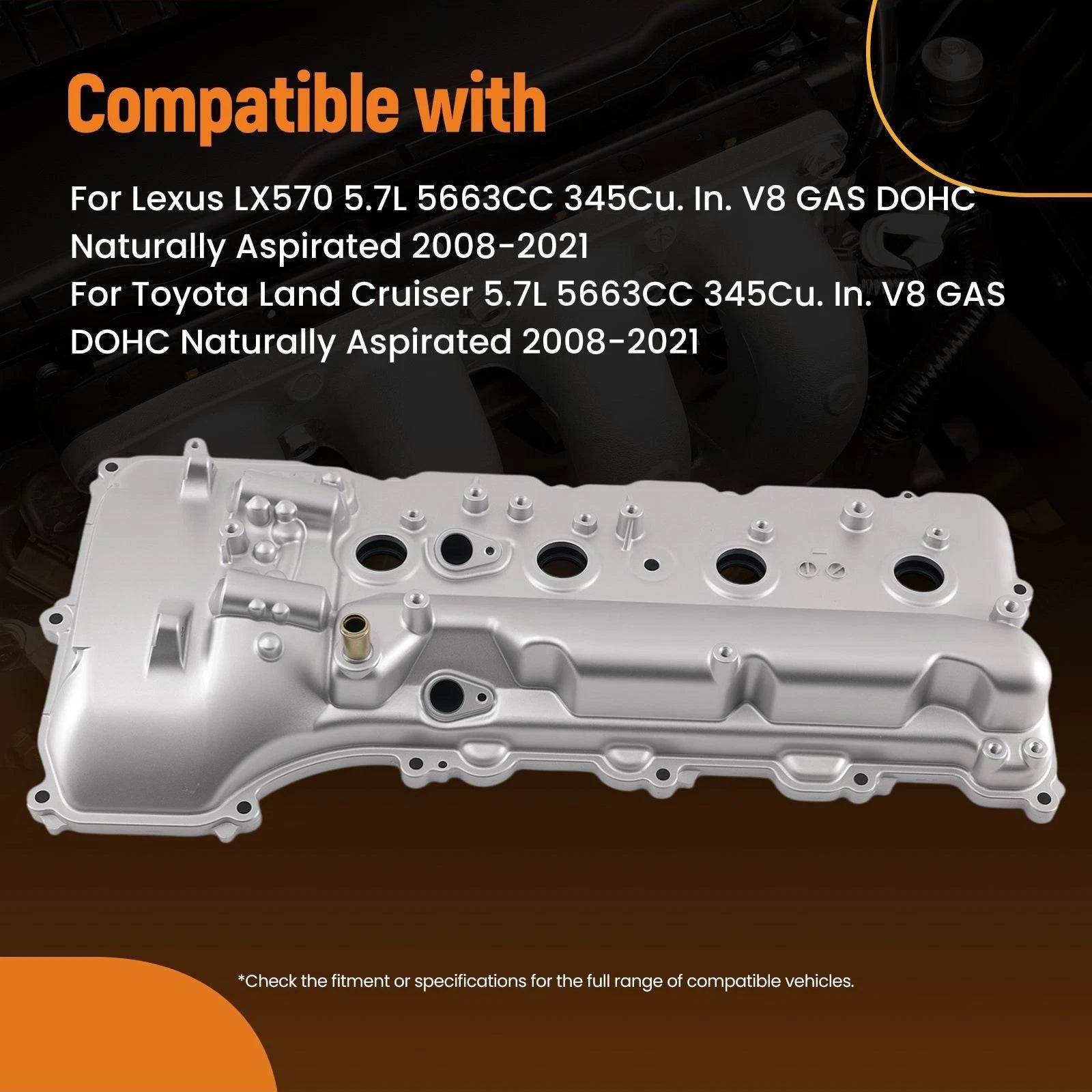 Aluminum Engine Valve Cover for Toyota Land Cruiser (2008–2021) 1120138040