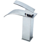 Chrome Waterfall Sink Faucet for Bathroom (Single Handle)