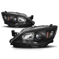 Projector Headlight Set for Subaru Impreza (2008–2011) Black Housing Amber Corner