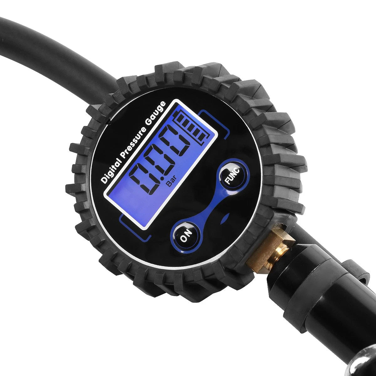 Flexible Rubber Hose Tire Inflator with Clip-On Air Chuck (18 In.)