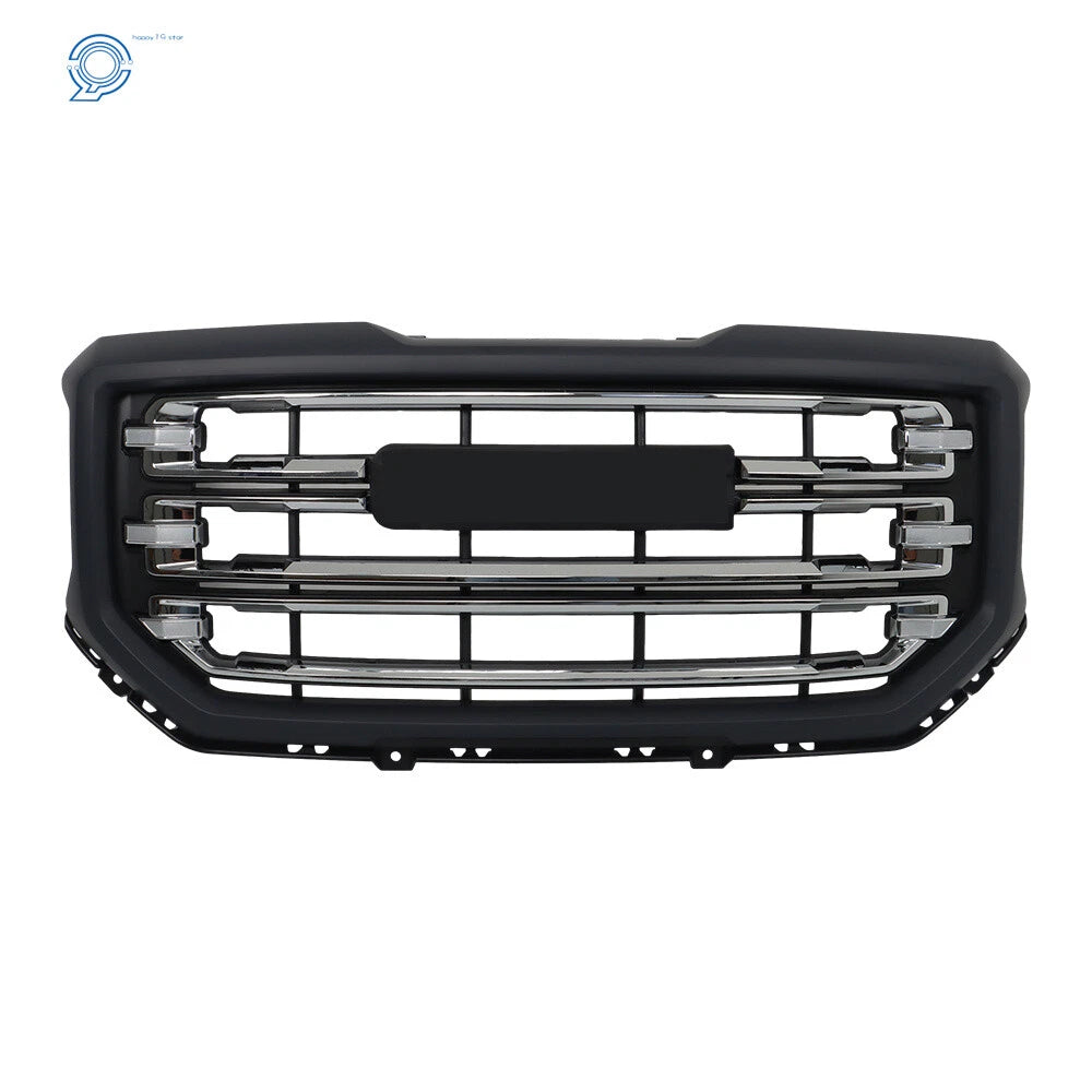 Front Grille for GMC Sierra 1500 (2016–2019) Black Gray Chrome Plating