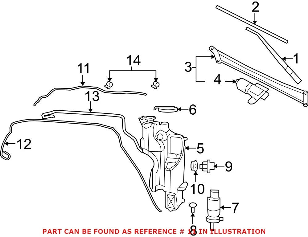 Genuine OEM Front Windshield Washer Hose for Ram 1500 Classic 2500 (2019–2023) 68184362AE