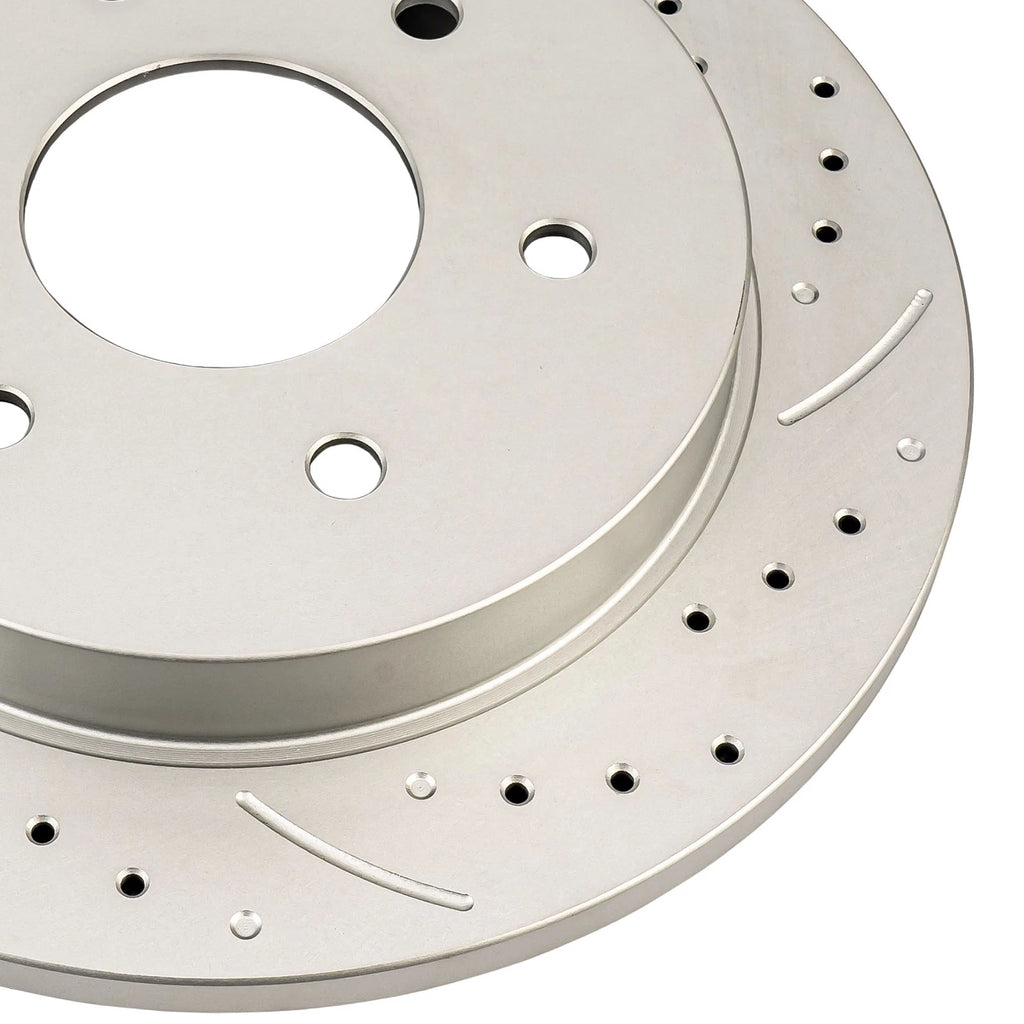 Rear Drilled Slotted Zinc Coated Brake Rotors for Nissan Titan (2004–2015)